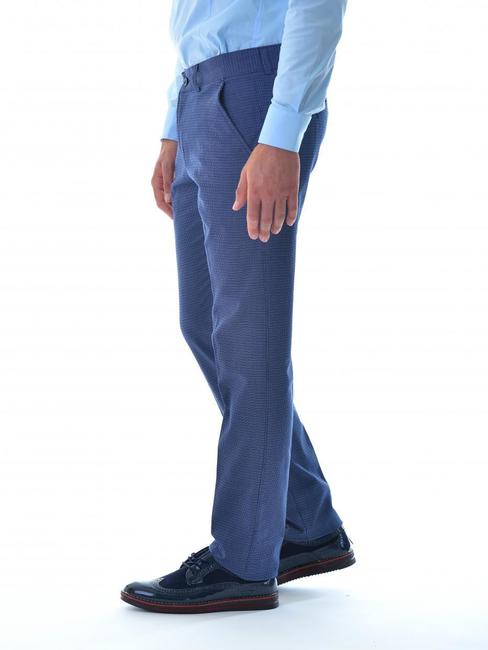 Мъжки тъмно син панталон на снежинки с 5 джоба