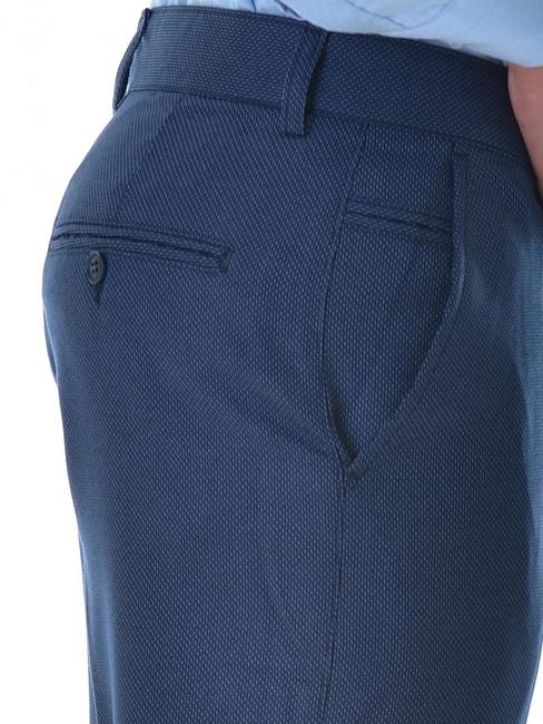 Мъжки тъмно син структурен панталон с 5 джоба