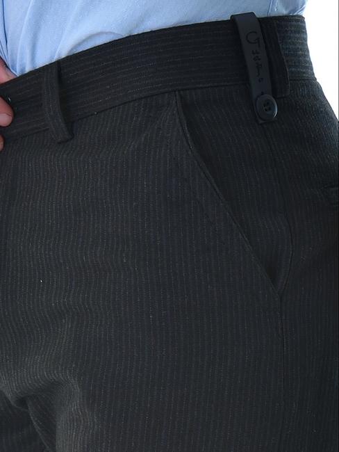 Мъжки черен раиран втален панталон