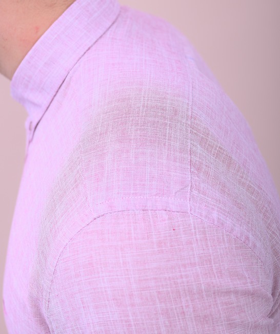 Елегантна мъжка ленена риза в цвят бордо