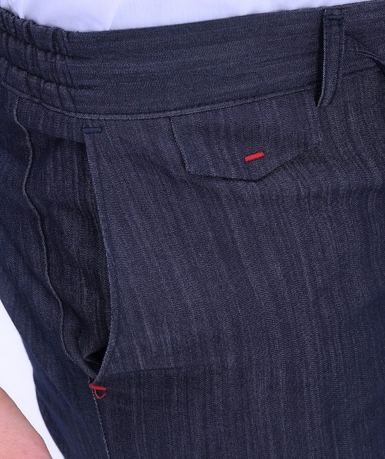 Мъжки дънков панталон в цвят индиго с италиански джоб