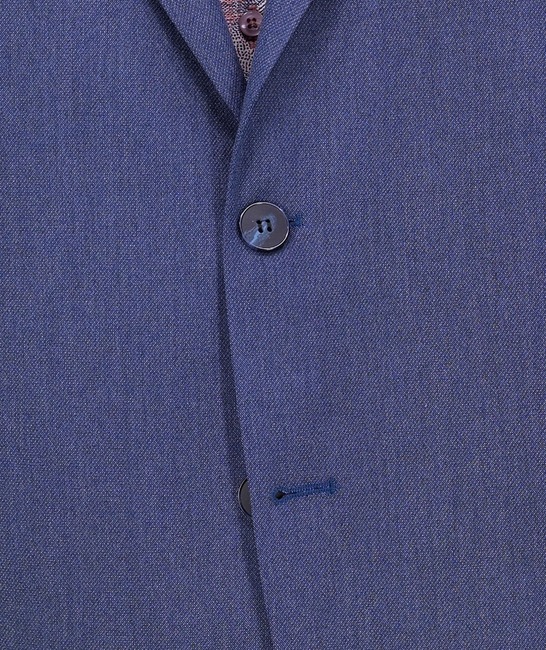 Премиум мъжки структурен син костюм Regular Fit